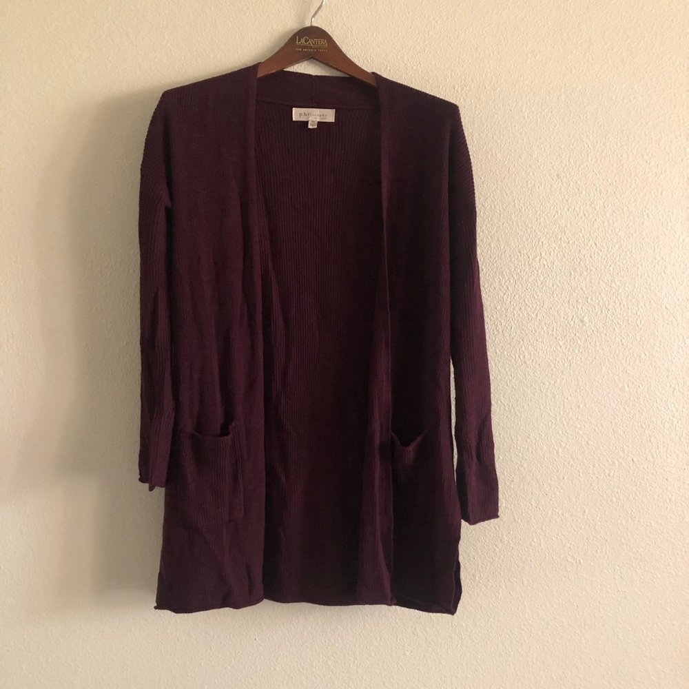 Philosophy full length long sleeve cardigan